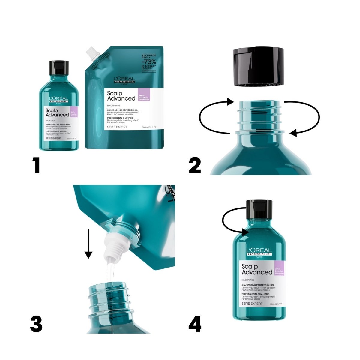 L'Oréal Professionnel - Scalp Advanced Anti-Discomfort Shampoo Refill voor de gevoelige hoofdhuid - 500 ml 2