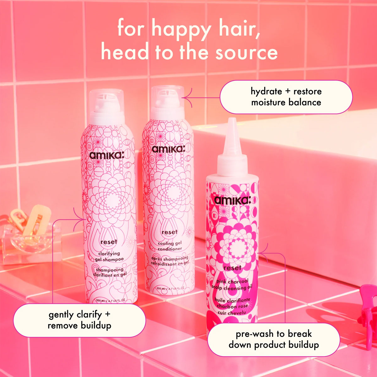 Amika - Reset Pink Charcoal Scalp Cleansing Oil - 200 ml 3