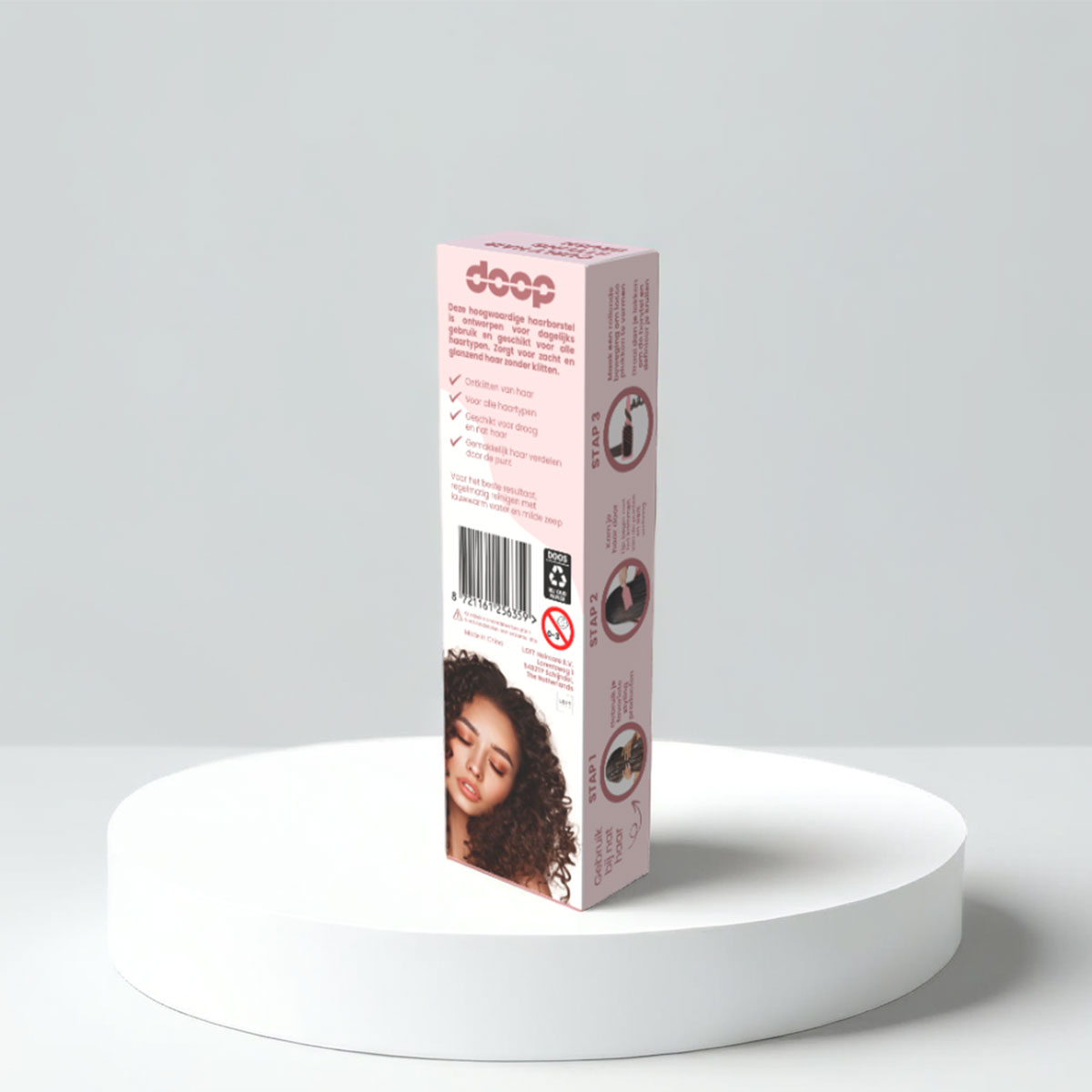 doop - Me & Brush Curly Hair Styling Roze 2