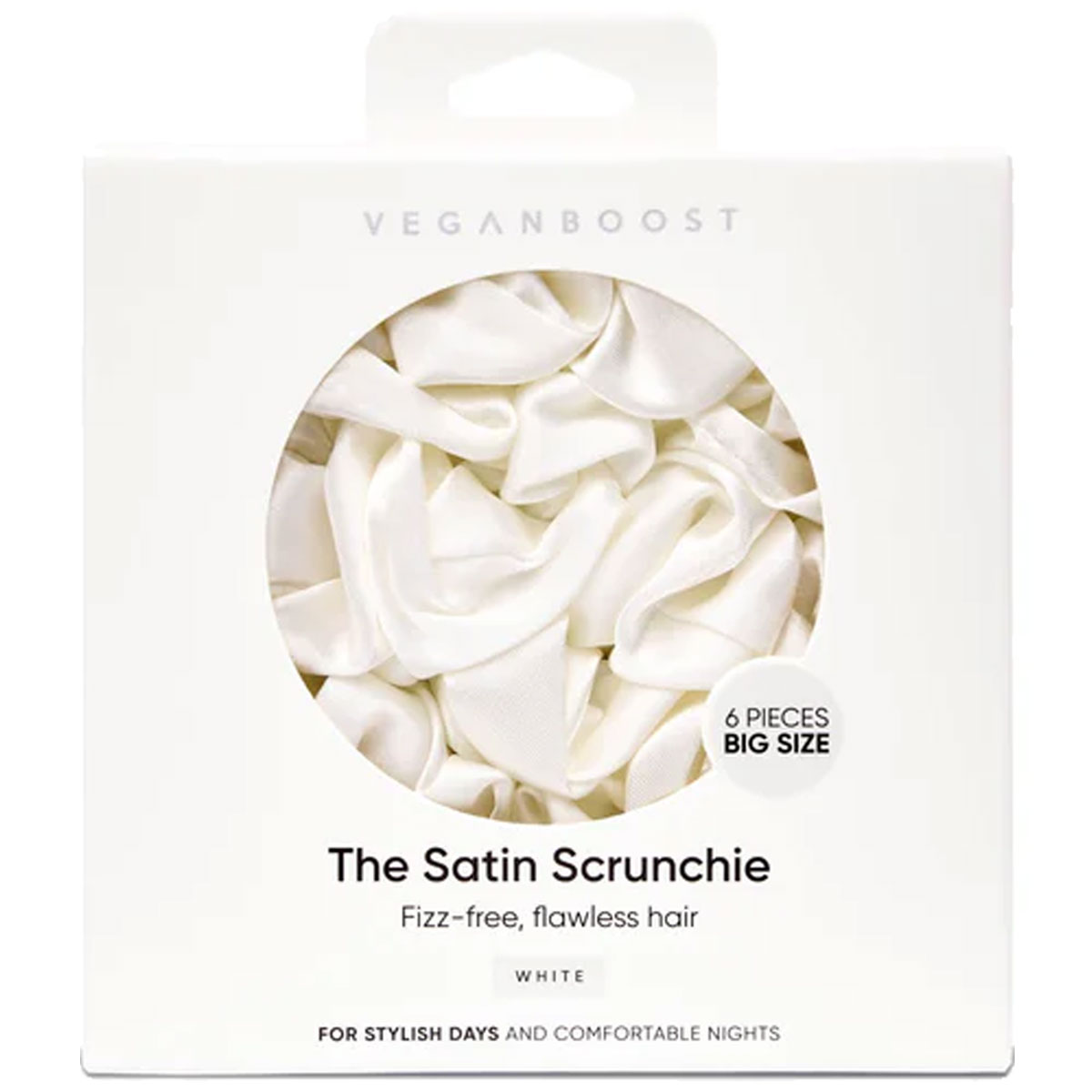 Veganboost - Scrunchies White 6 Pieces - Big