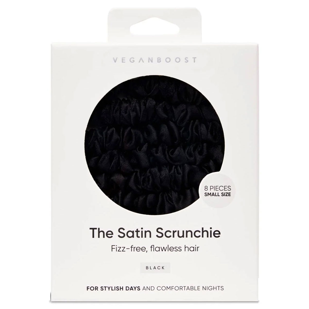 Veganboost - Scrunchies Zwart 8 Stuks - Small 1