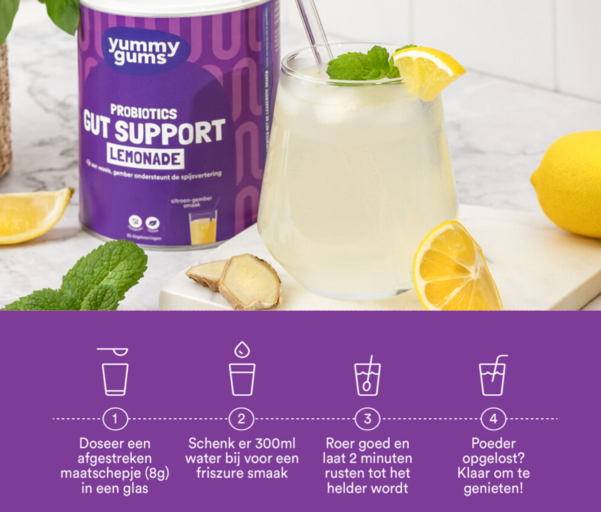 Yummygums - Gut Support Lemonade - 240 gr 3