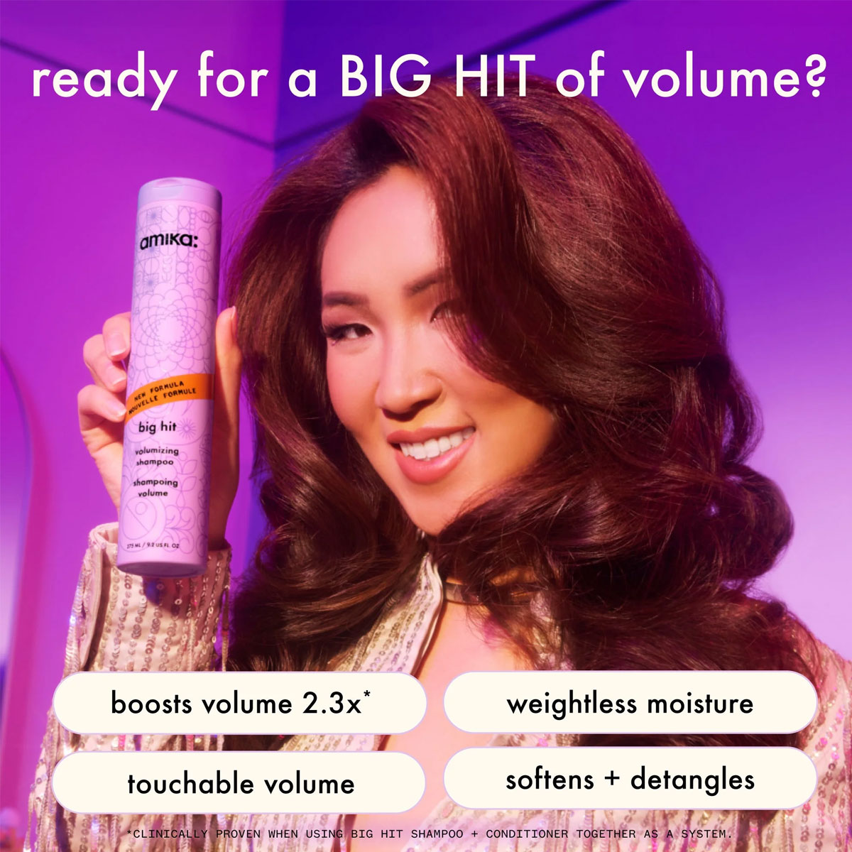 Amika - Big Hit Volumizing Shampoo - 275 ml 2