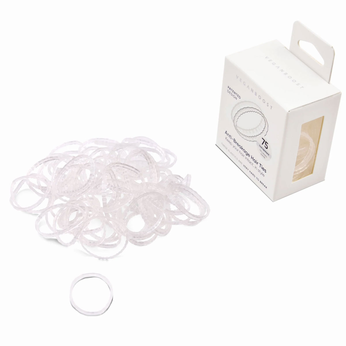 Veganboost - Anti-Breakage Hair Ties - White 4
