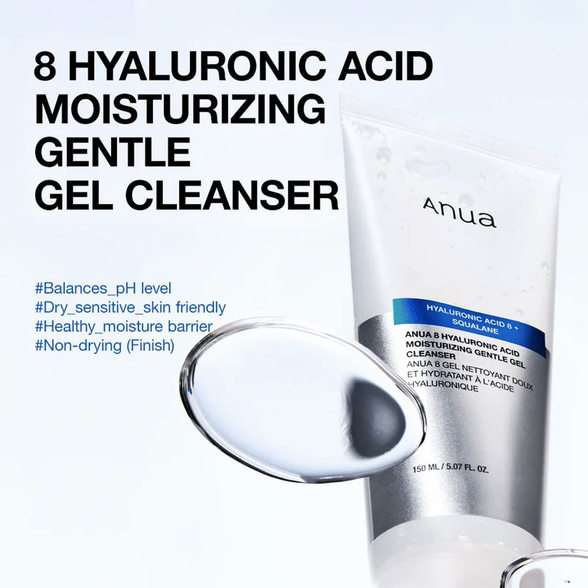 Anua - Hyaluronic Acid Moisturizing Gentle Gel Cleanser - 150 ml
