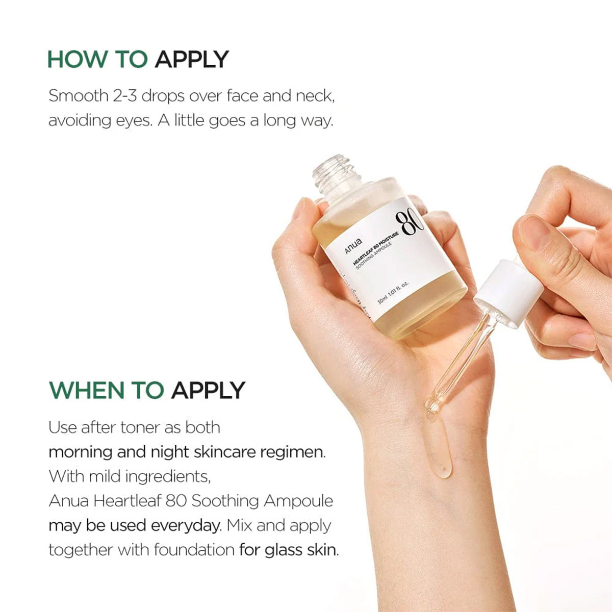 Anua - Heartleaf 80% Soothing Ampoule - 30 ml 4