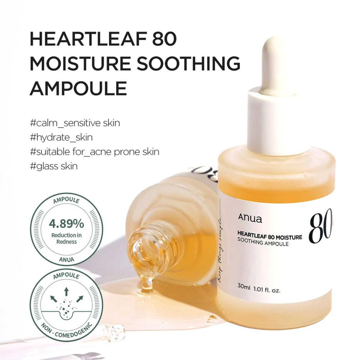 Anua - Heartleaf 80% Soothing Ampoule - 30 ml