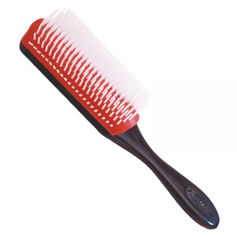 Denman - Large 9 Row Styling Brush - Zwart/Rood - D4