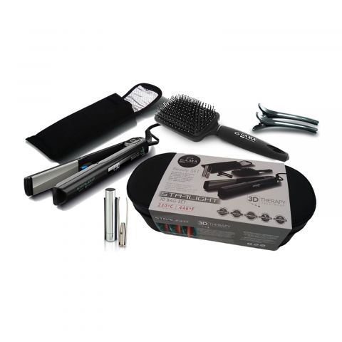 schommel Broers en zussen Luxe GA.MA - Beauty Set (Starlight 3-D Therapy Ion Plus Stijltang + Accessoires)  ✓ HaarShop.nl