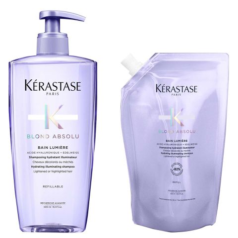 Kérastase - Blond Absolu Bain Lumiére Shampoo 500 ml + Refill Shampoo 500 ml - Voordeelset voor Ontkleurd Haar