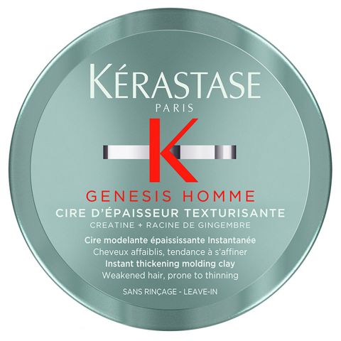 Kérastase - Genesis Homme - Cire d'Épaisseur Texturisante - Vormgevende klei voor verzwakt haar -75ml