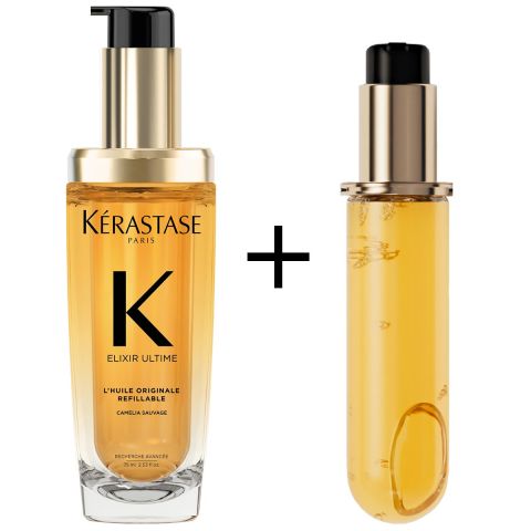 Kérastase - Elixir Ultime L'Huile Originale Navulbaar Haarolie 75 ml + Navulling 75 ml Voordeelset