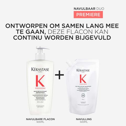 Kérastase - Première Bain Décalcifiant Shampoo 500 ml + Refill Shampoo 500 ml - Voordeelset voor Beschadigd Haar