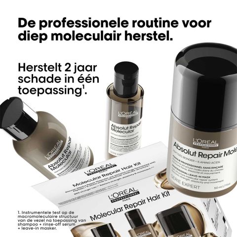 L’Oréal Professionnel - Absolut Repair Molecular Hair Repair Discovery Trio Set voor zeer beschadigd haar - 100 ml, 75 ml & 50 ml