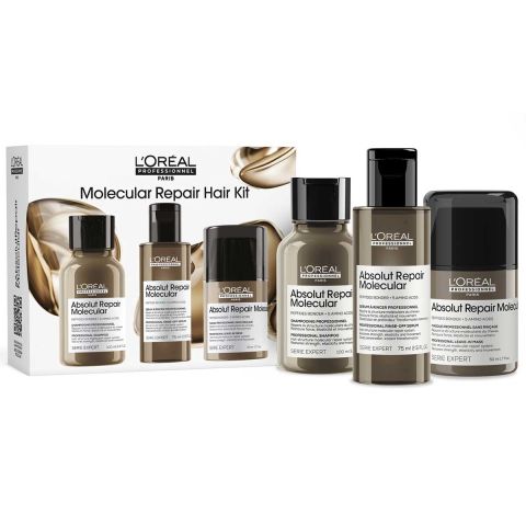 L’Oréal Professionnel - Absolut Repair Molecular Hair Repair Discovery Trio Set voor zeer beschadigd haar - 100 ml, 75 ml & 50 ml