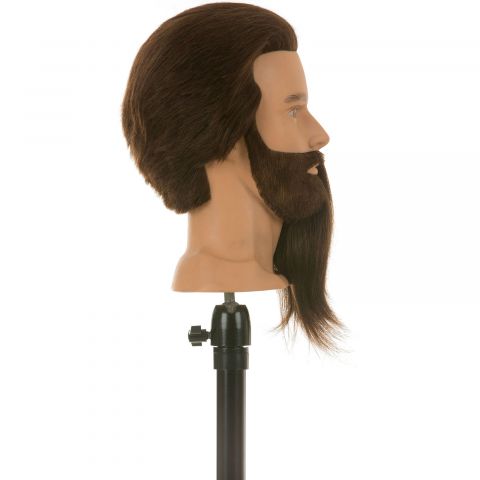 Heads-Up - Kappershoofd Mick met Baard - Bruin Haar - 30 cm