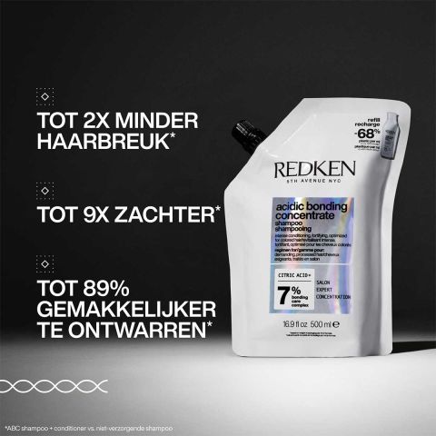 Redken - Acidic Bonding Concentrate Shampoo Refill Herstelt en Beschermt Beschadigd en Veeleisend Haar  - 500 ml
