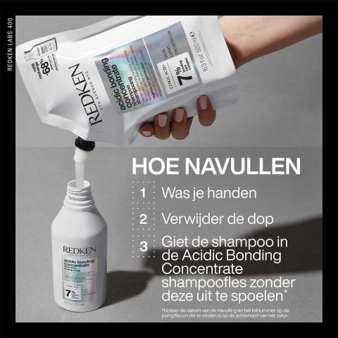 Redken - Acidic Bonding Concentrate Shampoo Refill Herstelt en Beschermt Beschadigd en Veeleisend Haar  - 500 ml
