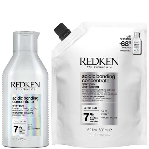 Redken - Acidic Bonding Concentrate Shampoo 300 ml + Refill 500 ml - Voordeelset