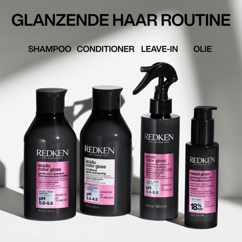 Redken - Acidic Color Gloss Shampoo + Conditioner + Leave-in Treatment + Shine Olie Voordeelset - voor gekleurd haar