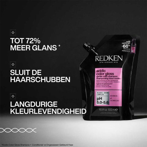 Redken - Acidic Color Gloss Shampoo 300 ml + Refill 500 ml - Voordeelset