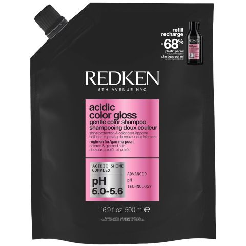 Redken - Acidic Color Gloss Shampoo Refill voor Gekleurd Haar Geeft Glans en Beschermt Haarkleur - 500 ml