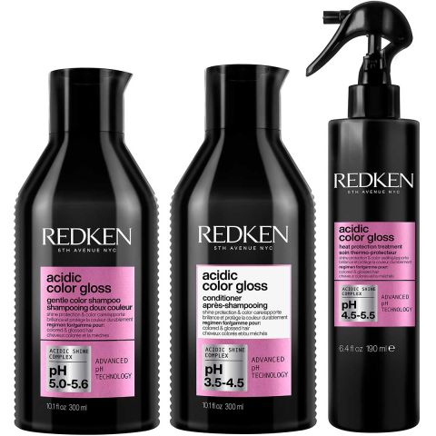 Redken - Acidic Color Gloss Shampoo + Conditioner + Leave-in Treatment Voordeelset - voor gekleurd haar