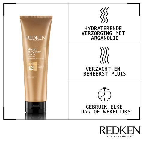 Redken - All Soft Heavy Cream Haarmasker voor Stug en Droog Haar - 250 ml