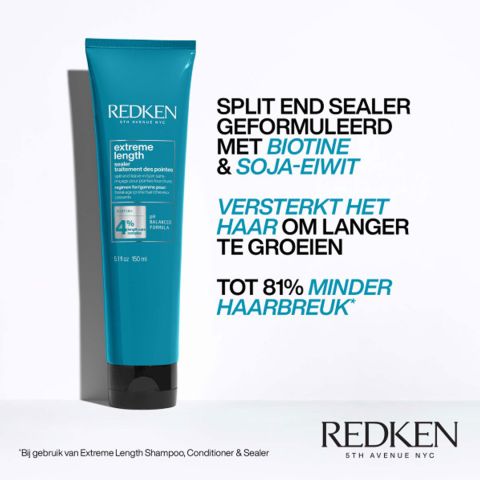 Redken - Extreme Length - Sealer - Split End Leave-In - Treatment voor Breekbaar Haar - 150 ml