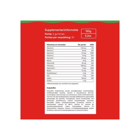 Veganboost - Kids Multivitamine Gummies Aardbei - 60 stuks