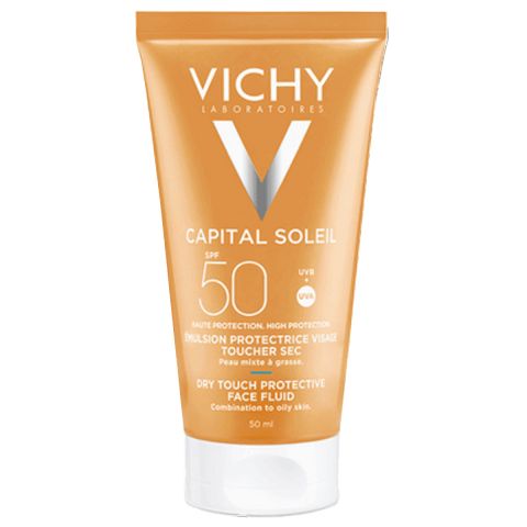 Vichy - Capital Soleil Dry Touch Face Fluid SPF50 voor de Gecombineerde tot Vette Huid - 50 ml