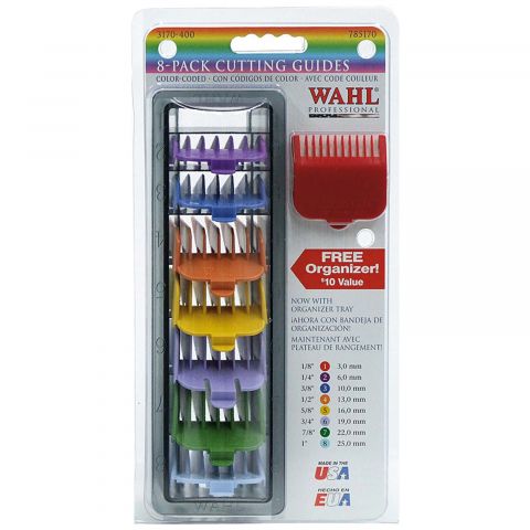 Wahl - Opzetkam - Type 1 - Set Plastic Gekleurd - Nr. 1 t/m 8