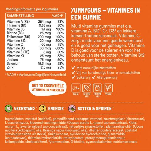 Yummygums - Multi+ Gummies - 60 stuks