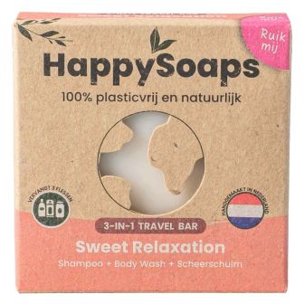 HappySoaps Sweet Relaxation 3 in 1 Travel Bar 40 gr