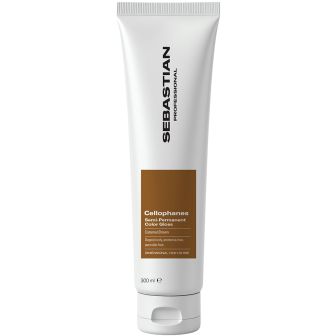 Sebastian Cellophanes Caramel Brown witte tube met bruin etiket, staand pakshot