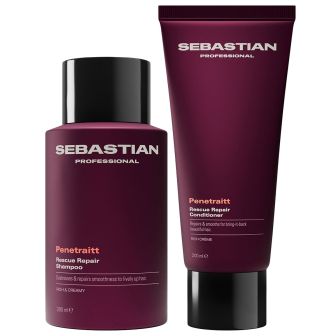 Sebastian Penetraitt Shampoo & Conditioner Voordeelset in paarse flacon en tube met zwarte dop