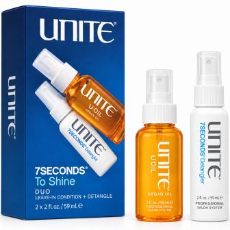 Unite Time to Shine! Set met blauwe verpakking en twee sprayflesjes ernaast