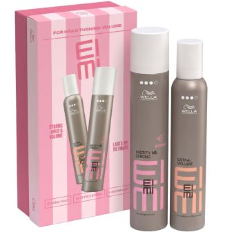 Wella Professionals Eimi Gift Box met roze doos en twee bruine spuitbussen