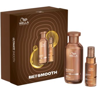 Wella Professionals Ultimate Smooth geschenkdoos met shampoofles, serumflesje en verpakking