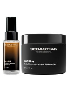 Sebastian - Craft Clay & Dark Oil Voordeelset voor Dik en Weerbarstig Haar