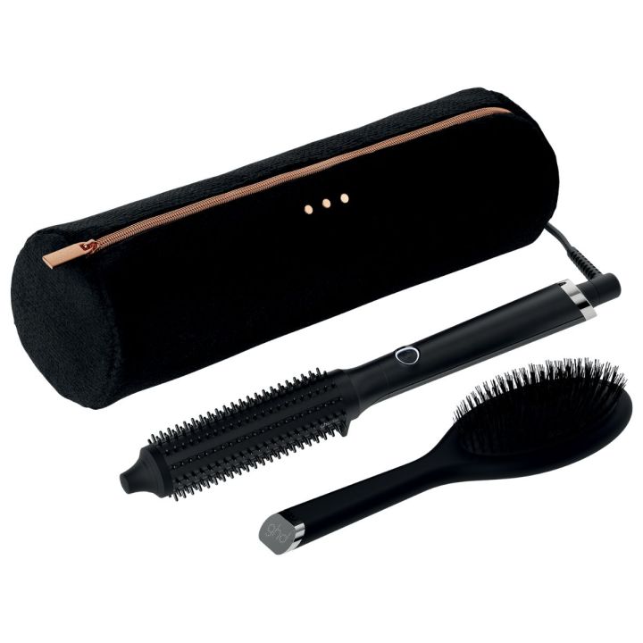ghd Rise Hot Brush Gift Set met stylingborstel, ontwarborstel en zwarte opbergtas