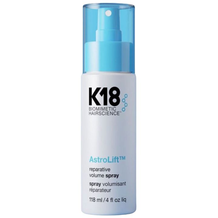K18 Astrolift Reparative Volume Spray flacon met blauwe spraydop van 118 ml