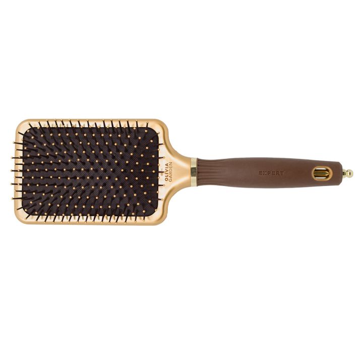 Olivia Garden - Care Rectangular - Nylon Gold & Brown - Haarborstel - L