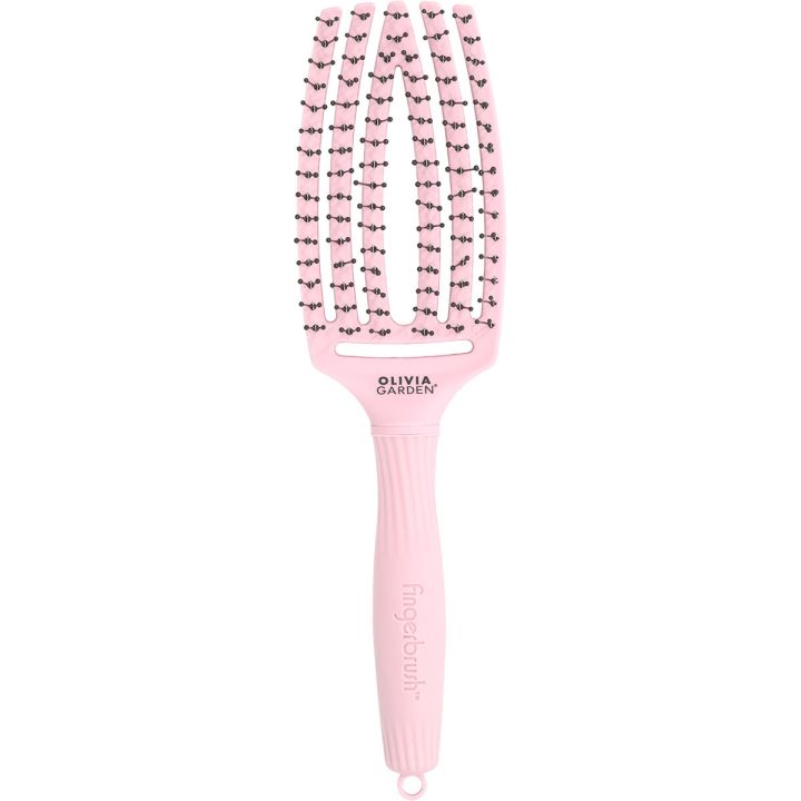 Olivia Garden FingerBrush Double Bristle Pastel Pink New