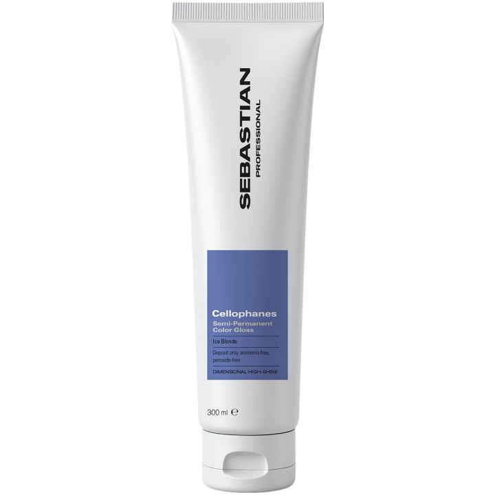 Sebastian Cellophanes Ice Blond witte tube met blauw etiket, pakshot