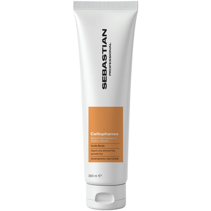 Sebastian Cellophanes Vanilla Blond witte tube met oranje etiket, pakshot