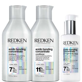 Redken acidic bonding concentrate serum conditioner shampoo set
