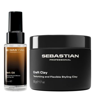Sebastian - Craft Clay & Dark Oil Voordeelset voor Dik en Weerbarstig Haar