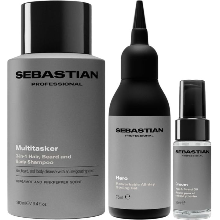 Sebastian 3 1 Multitasker, Styling Gel en baardolie voor Mannen Voordeelset