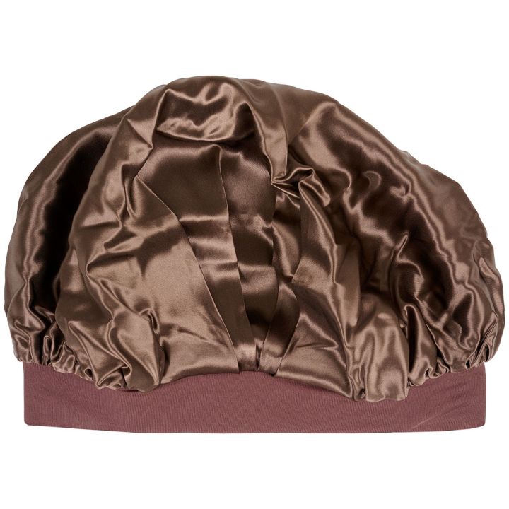 Beauty Pillow Luxury Silk Bonnet Brown